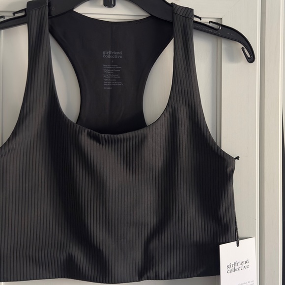 Girlfriend Collective Rib Paloma Racerback Sports Bra in Black Size Small - Picture 2 of 6